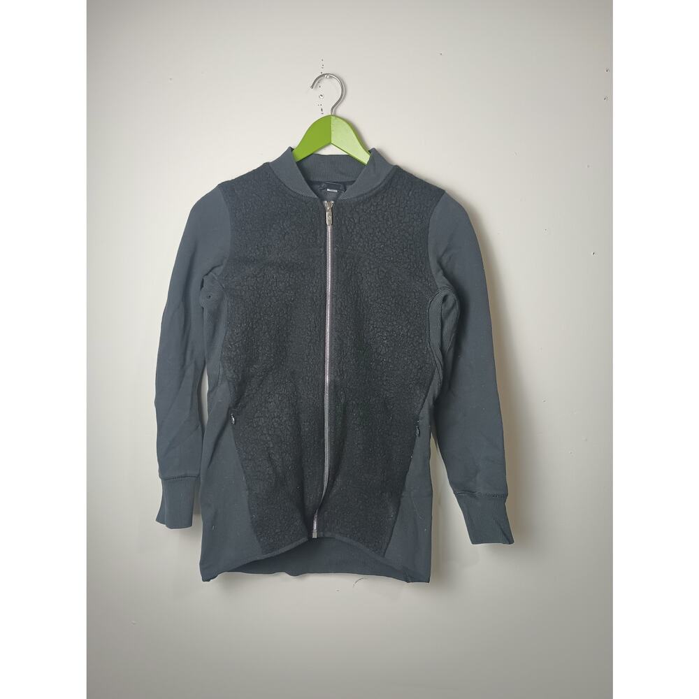 Lululemon Stand Out Sherpa Jacket Black Women Size 4 Full Zip Logo Warm